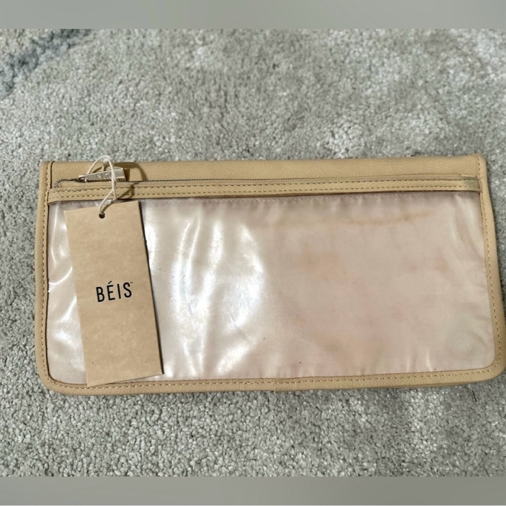 NWT BÉIS The Seatback Organizer Tan/Cream Travel Accessory